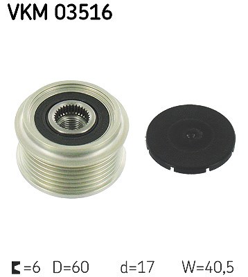 SKF Lichtmaschinen-Freilaufkupplung VKM 03516 Außendurchmesser 60 mm Höhe 78 mm Länge 76 mm Breite 49 mm - Bild 3