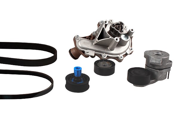 Gk Wasserpumpe + Keilrippenriemensatz [Hersteller-Nr. K986808A] für Citroën, Fiat, Peugeot, Ford