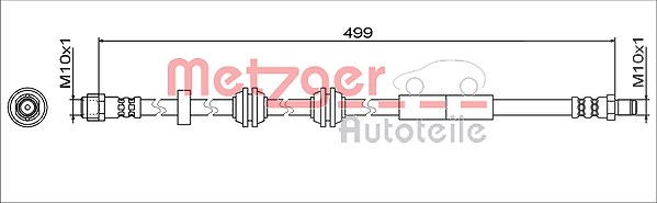 Metzger Autoteile Bremsschlauch [Hersteller-Nr. 4111776] für Mercedes-Benz