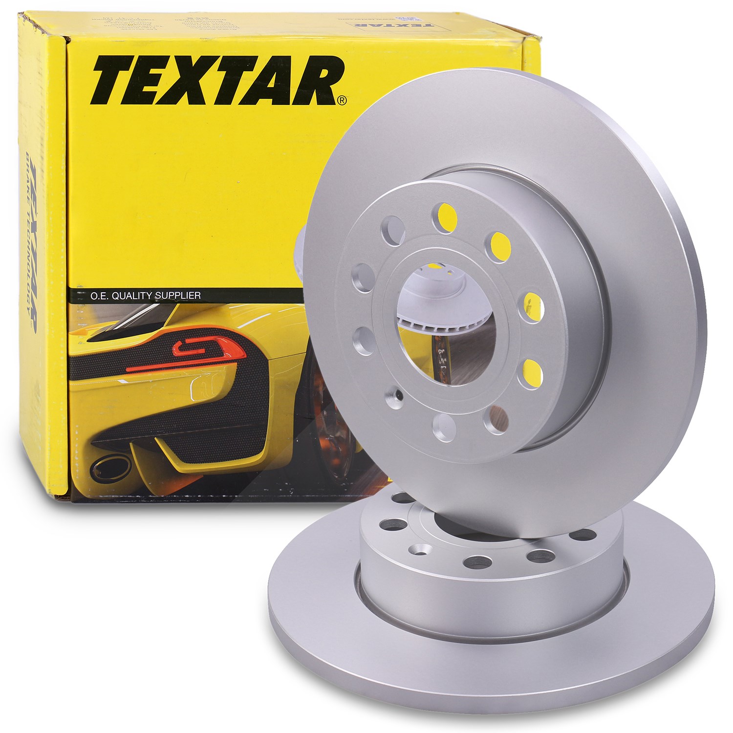Textar 2x Bremsscheibe voll Hinterachse [Hersteller-Nr. 40379466] für VW, Skoda, Seat, Audi