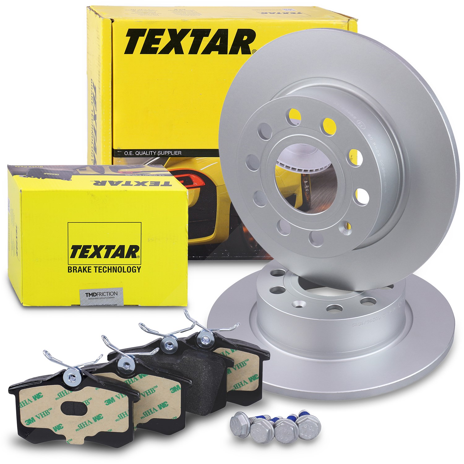 Textar Bremsscheiben + Bremsbeläge hinten [Hersteller-Nr. 40379336] für Audi, VW, Skoda, Seat