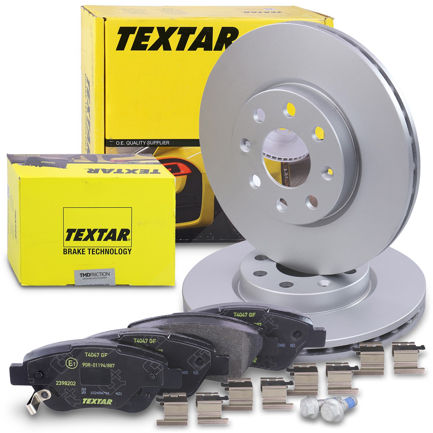 Textar Bremsscheiben + Bremsbeläge vorne [Hersteller-Nr. 40379346] für German E Cars, Opel