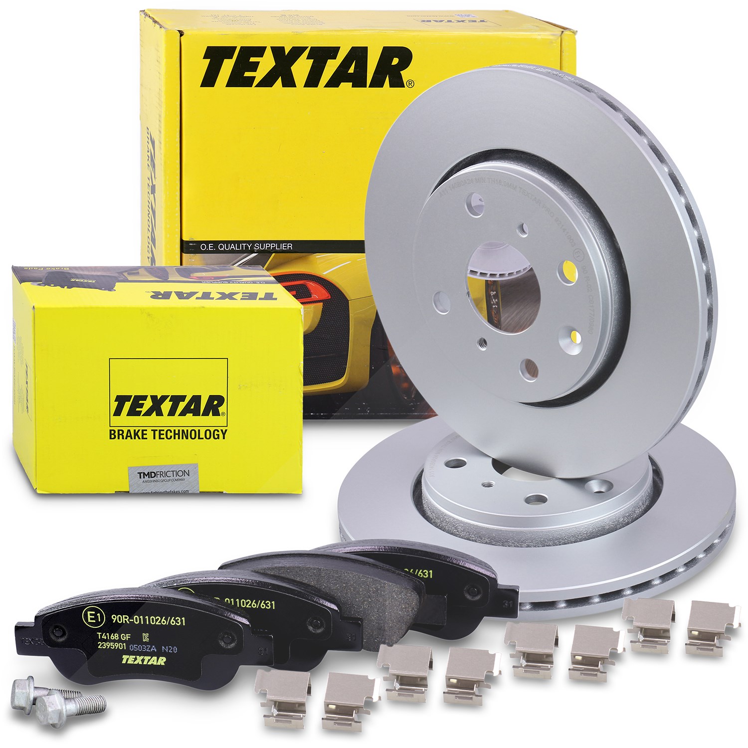 Textar Bremsscheiben + Bremsbeläge vorne [Hersteller-Nr. 40379431] für Toyota, Citroën, Peugeot