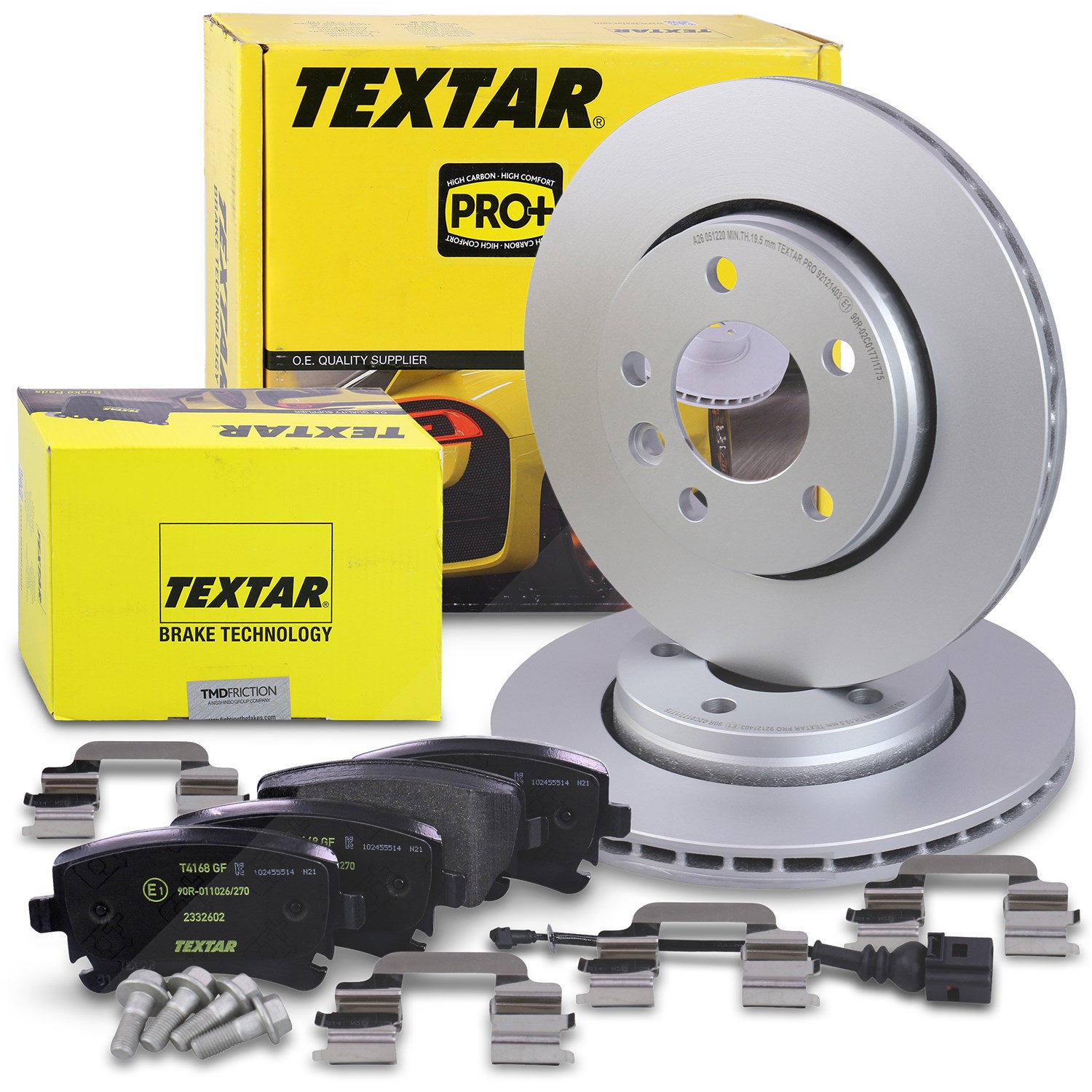 Textar Bremsscheiben + Bremsbeläge mit VWK hinten [Hersteller-Nr. 40379438] für VW
