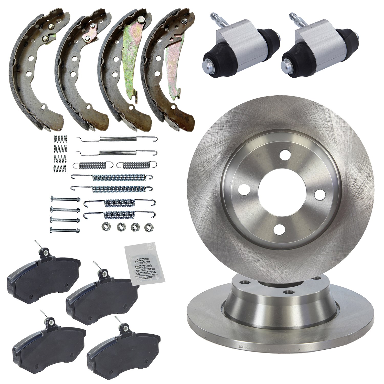 Bestprice Komplettset Bremsscheiben+Bremsbeläge Vorne+Hinten [Hersteller-Nr. 10605317] für Audi