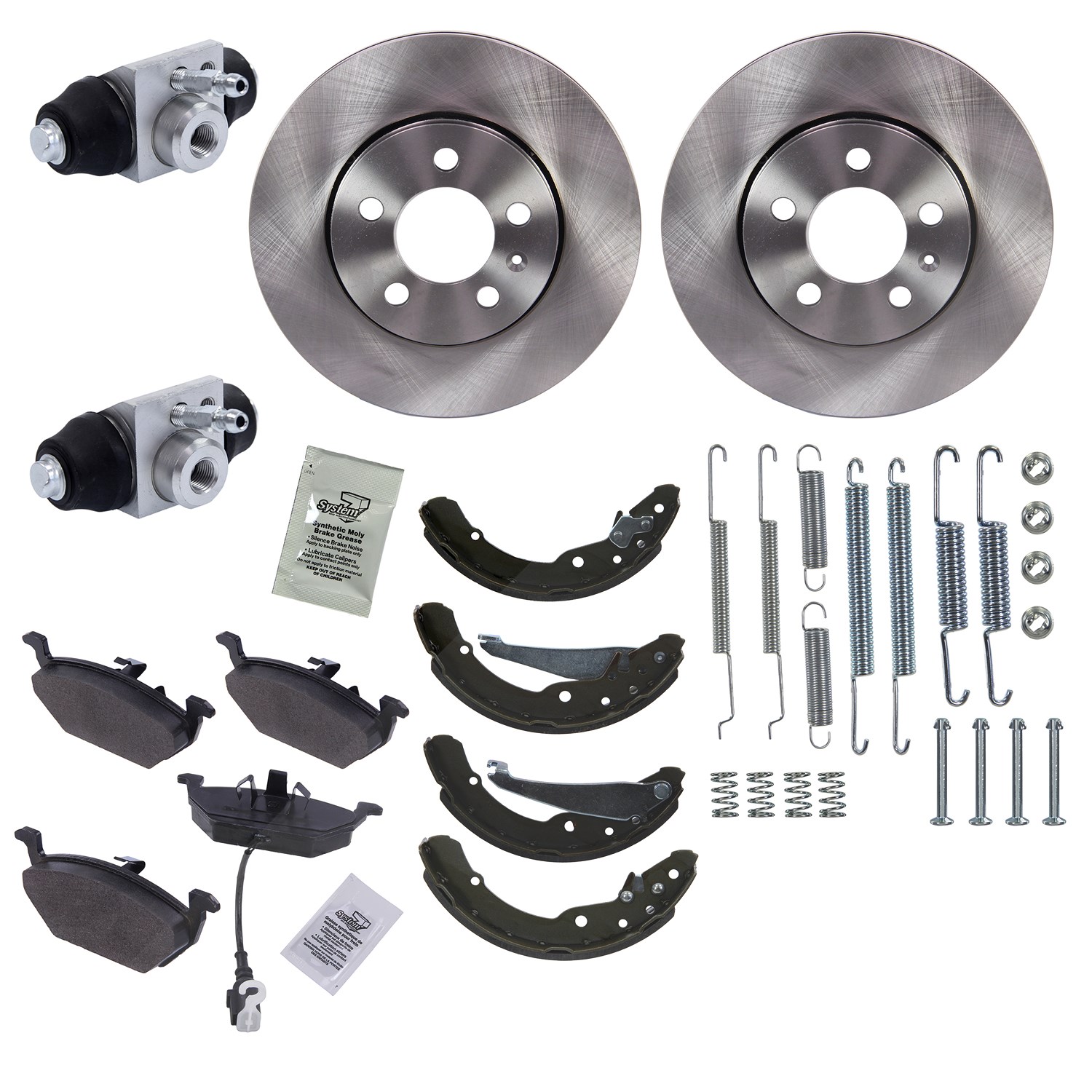 Bestprice Komplettset Bremsscheiben+Bremsbeläge Vorne+Hinten [Hersteller-Nr. 10605330] für Skoda