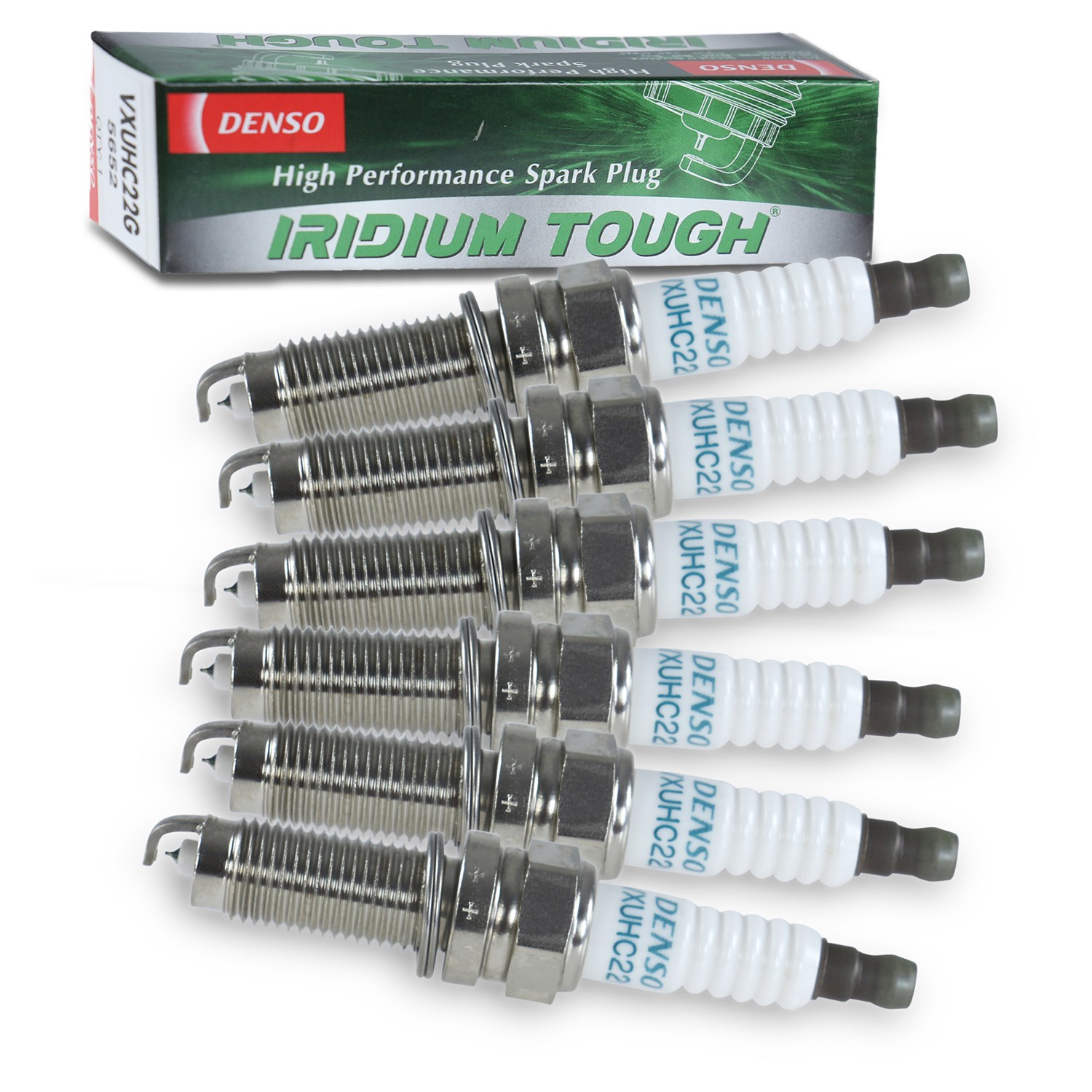Denso 6x Zündkerze Iridium Tough [Hersteller-Nr. VXUHC22G] für Lancia, VW, Dodge, Fiat, Jeep, Honda, Chrysler, Audi, Porsche