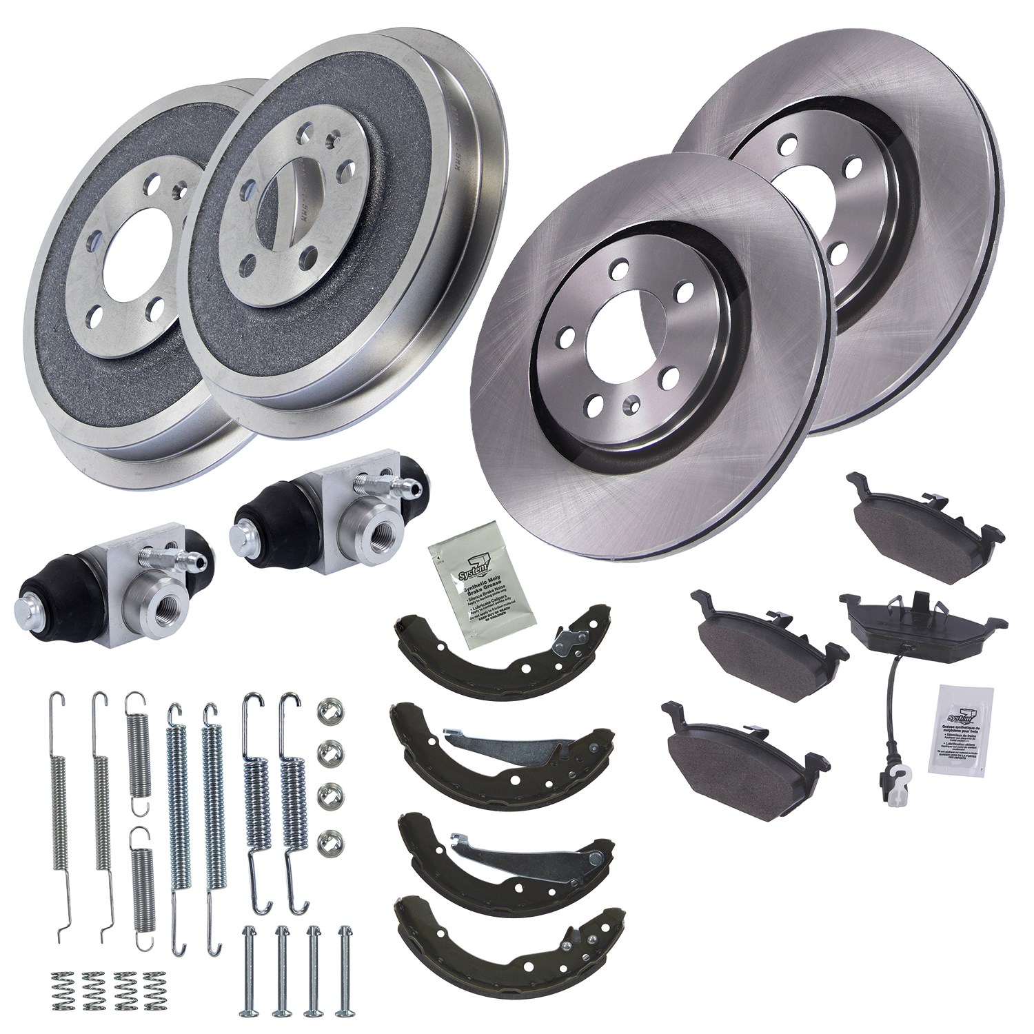 Bestprice Komplettset Bremsscheiben+Bremsbacken Vorne+Hinten [Hersteller-Nr. 10605332] für Skoda