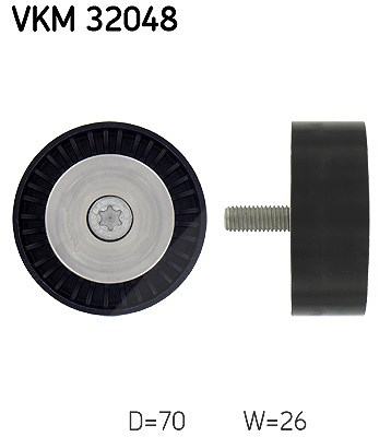 Skf Umlenk-/Führungsrolle, Keilrippenriemen [Hersteller-Nr. VKM32048] für Fiat, Cadillac, Vauxhall, Alfa Romeo, Saab, Opel, Lancia, Suzuki