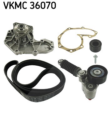 Skf Wasserpumpe + Keilrippenriemensatz [Hersteller-Nr. VKMC36070] für Renault
