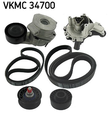 Skf Wasserpumpe + Keilrippenriemensatz [Hersteller-Nr. VKMC34700] für Citroën, Peugeot, Ford, Fiat