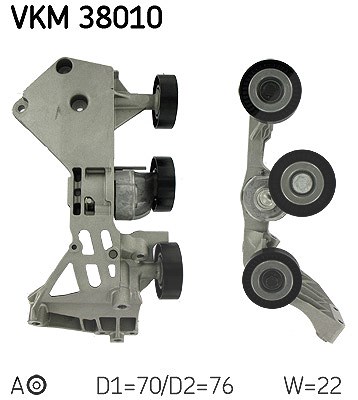 Skf Spannrolle, Keilrippenriemen [Hersteller-Nr. VKM38010] für Mercedes-Benz