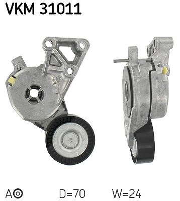 Skf Spannrolle, Keilrippenriemen [Hersteller-Nr. VKM31011] für Audi, Seat, VW, Skoda