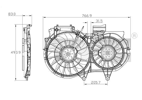 Tyc Lüfter, Motorkühlung [Hersteller-Nr. 802-0053] für Seat, Audi