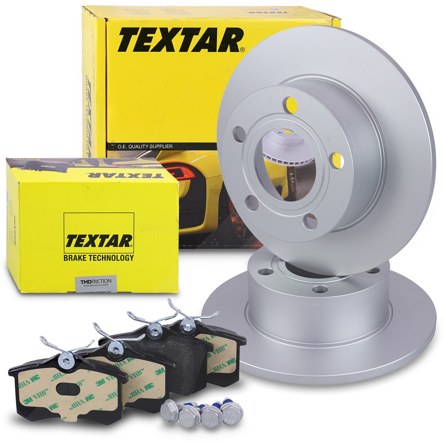 Textar Bremsscheiben + Bremsbeläge hinten [Hersteller-Nr. 40383414] für Audi, Skoda, VW