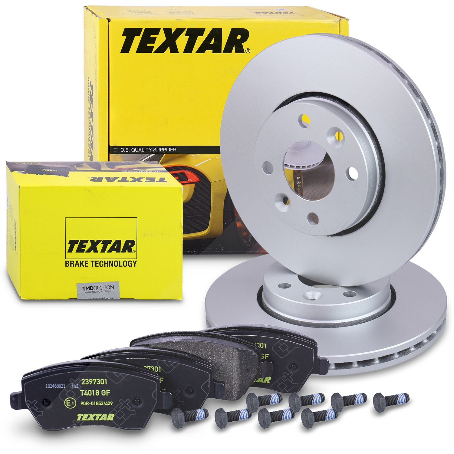Textar Bremsscheiben + Bremsbeläge vorne [Hersteller-Nr. 40383443] für Dacia, Nissan, Renault