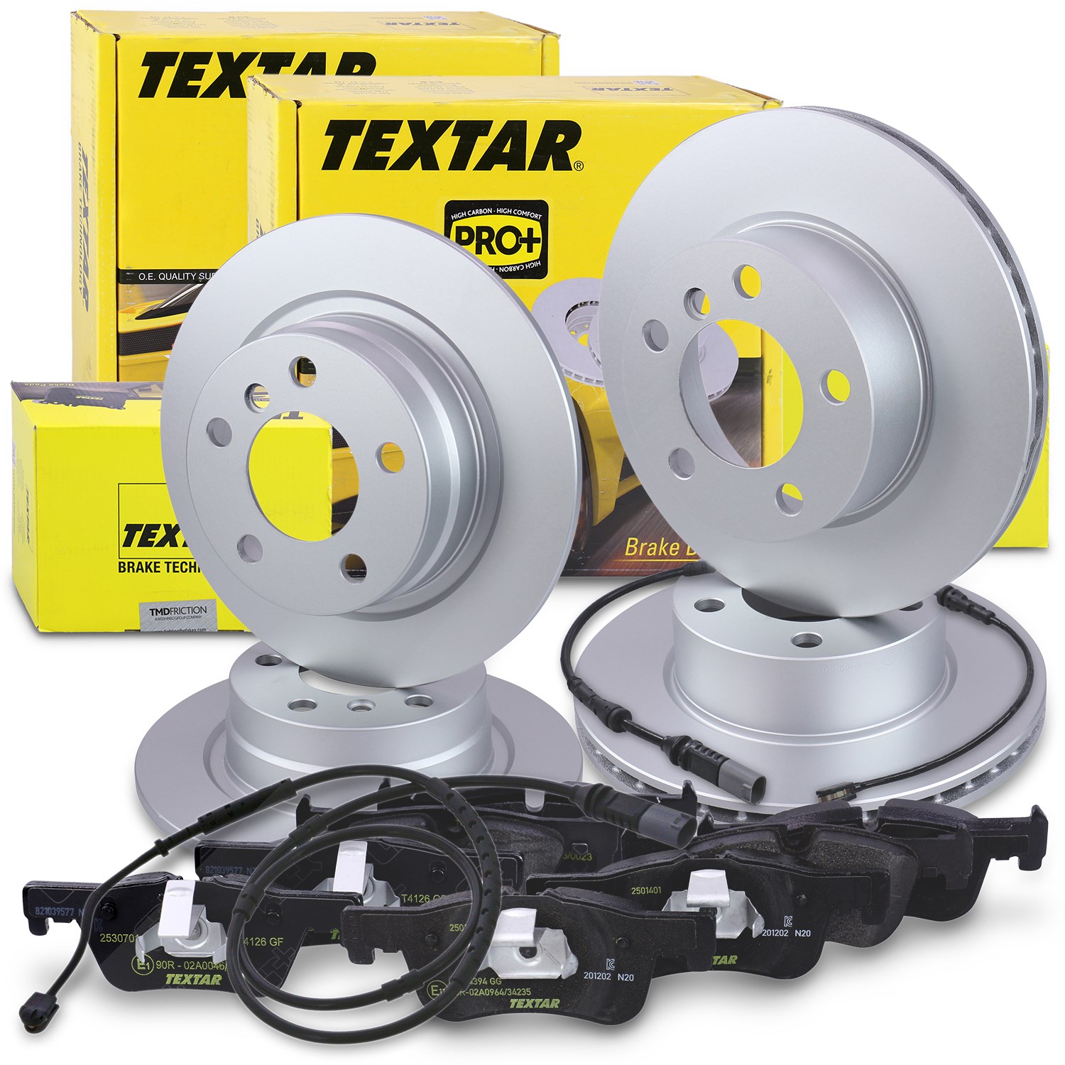 Textar Bremsscheiben +Beläge +VWK vorne+hinten [Hersteller-Nr. 40391499] für BMW