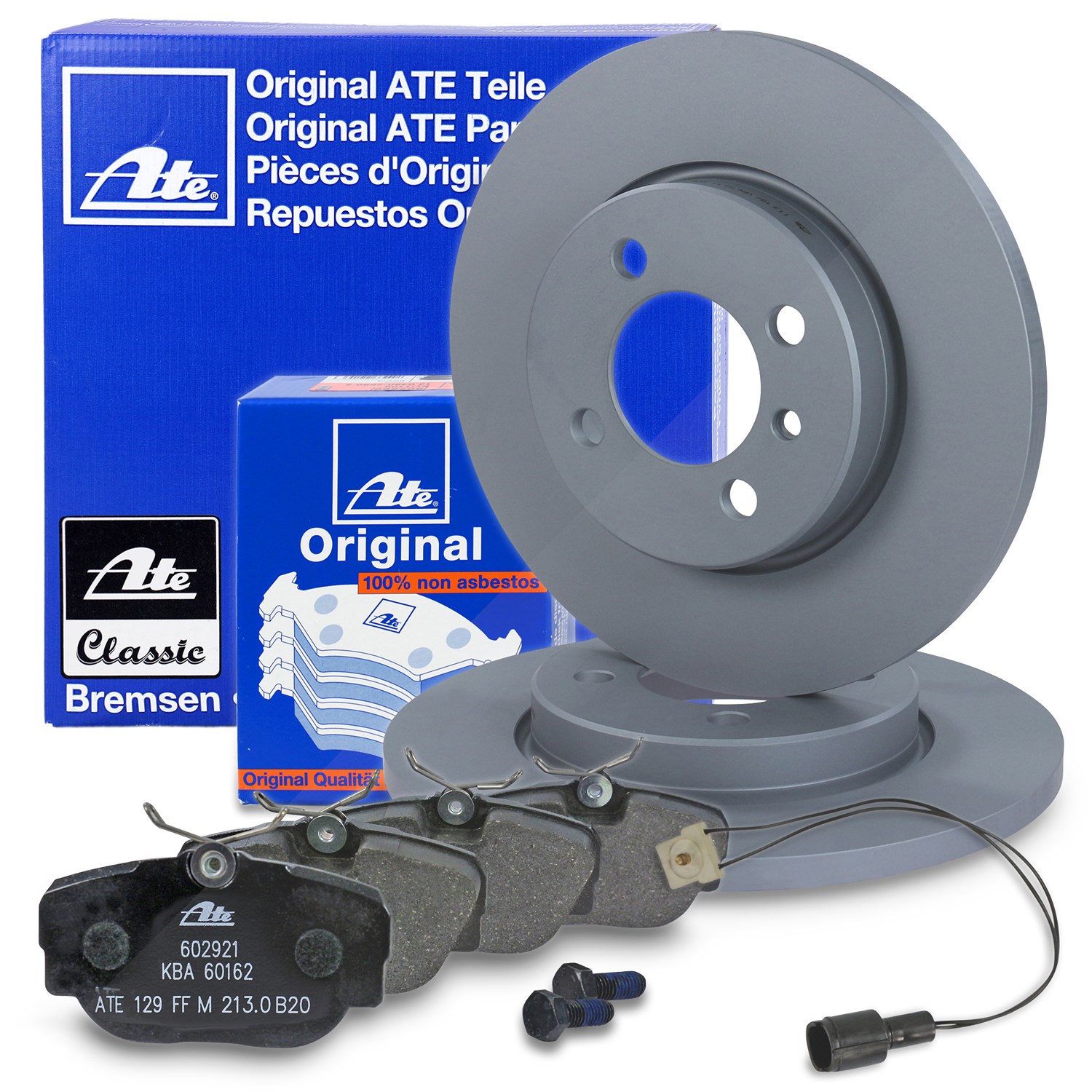 Ate Bremsscheiben +Bremsbeläge +Warnkontakt vorne [Hersteller-Nr. 40398089] für BMW