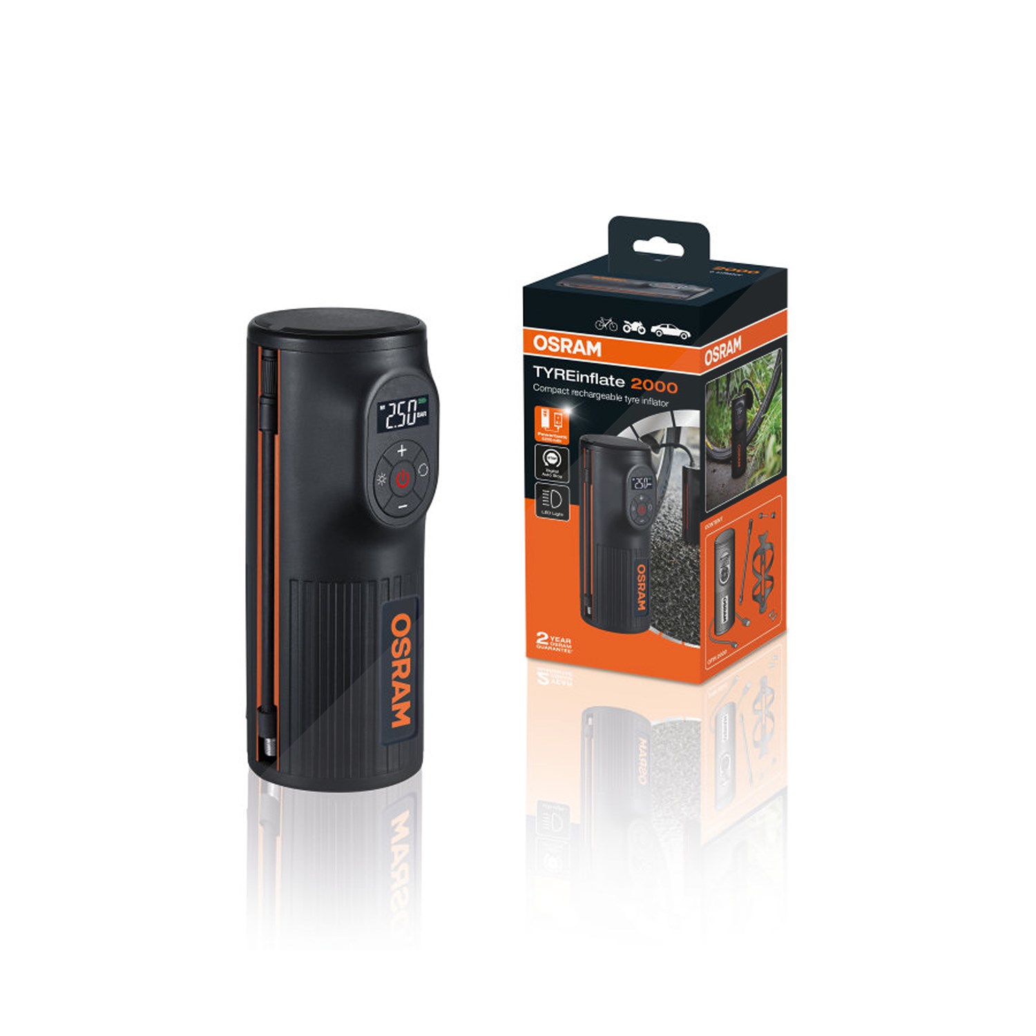 Osram TYREinflate 2000 Reifenpumpe [Hersteller-Nr. OTIR2000]