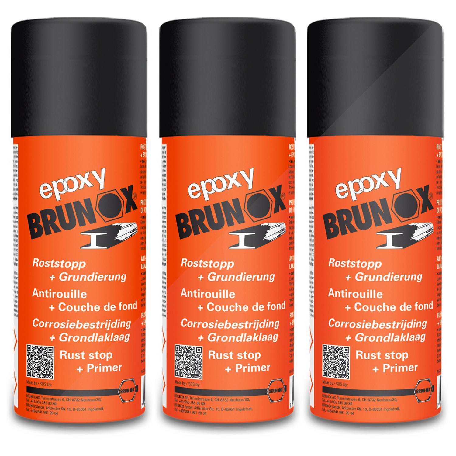 Brunox 3x 400 ml Epoxy Spray Rostumwandler [Hersteller-Nr. BR0,40EP]