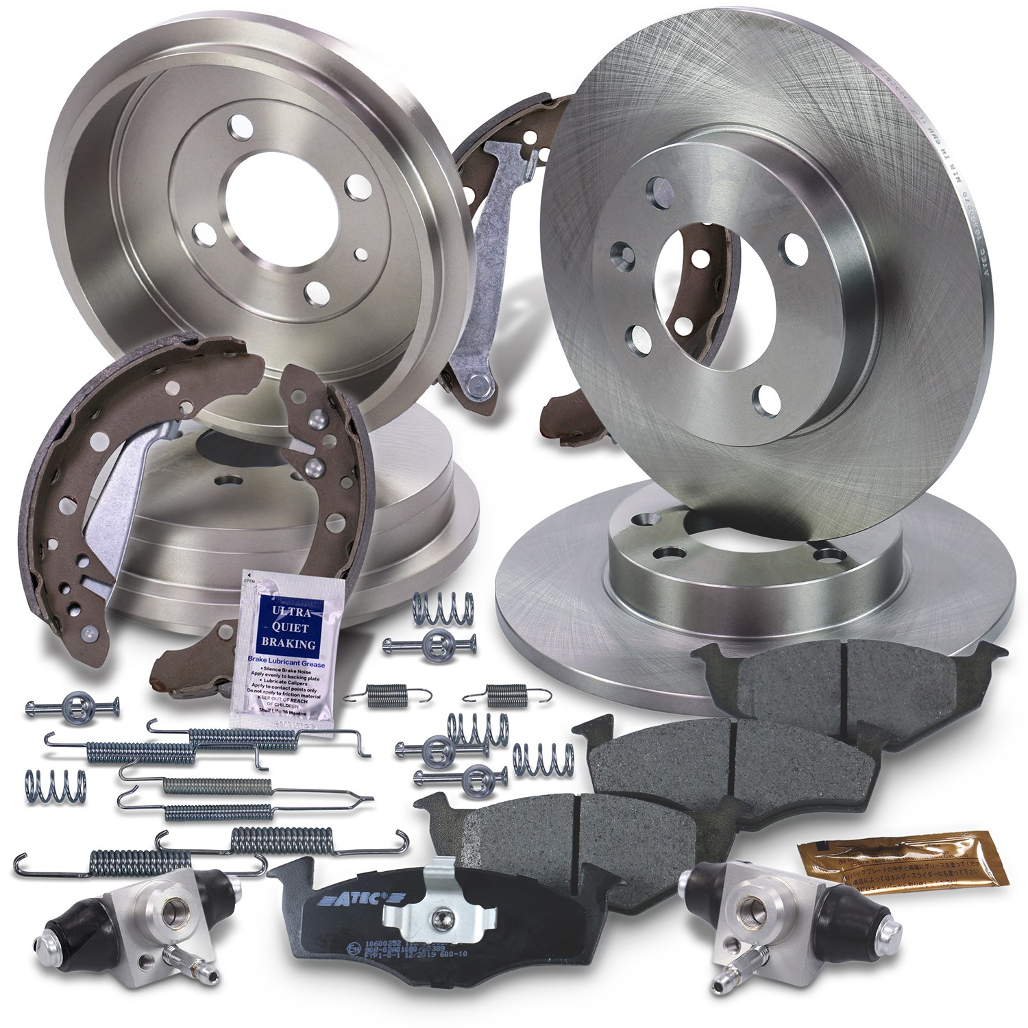 Bestprice Komplettset Bremsscheiben+Bremsbeläge Vorne+Hinten [Hersteller-Nr. 10604476] für VW, Seat