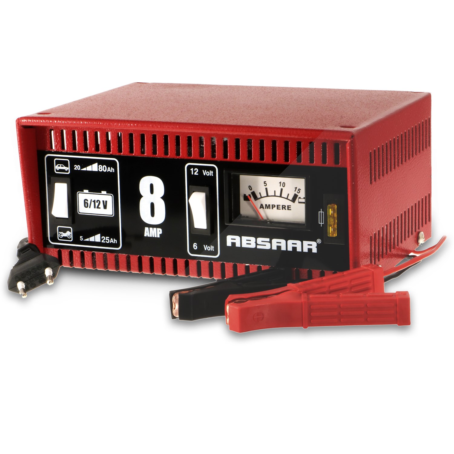 Absaar Batterieladegerät ohne Starthilfe - 6/12 Volt - 8 Ampere [Hersteller-Nr. 0110803106]