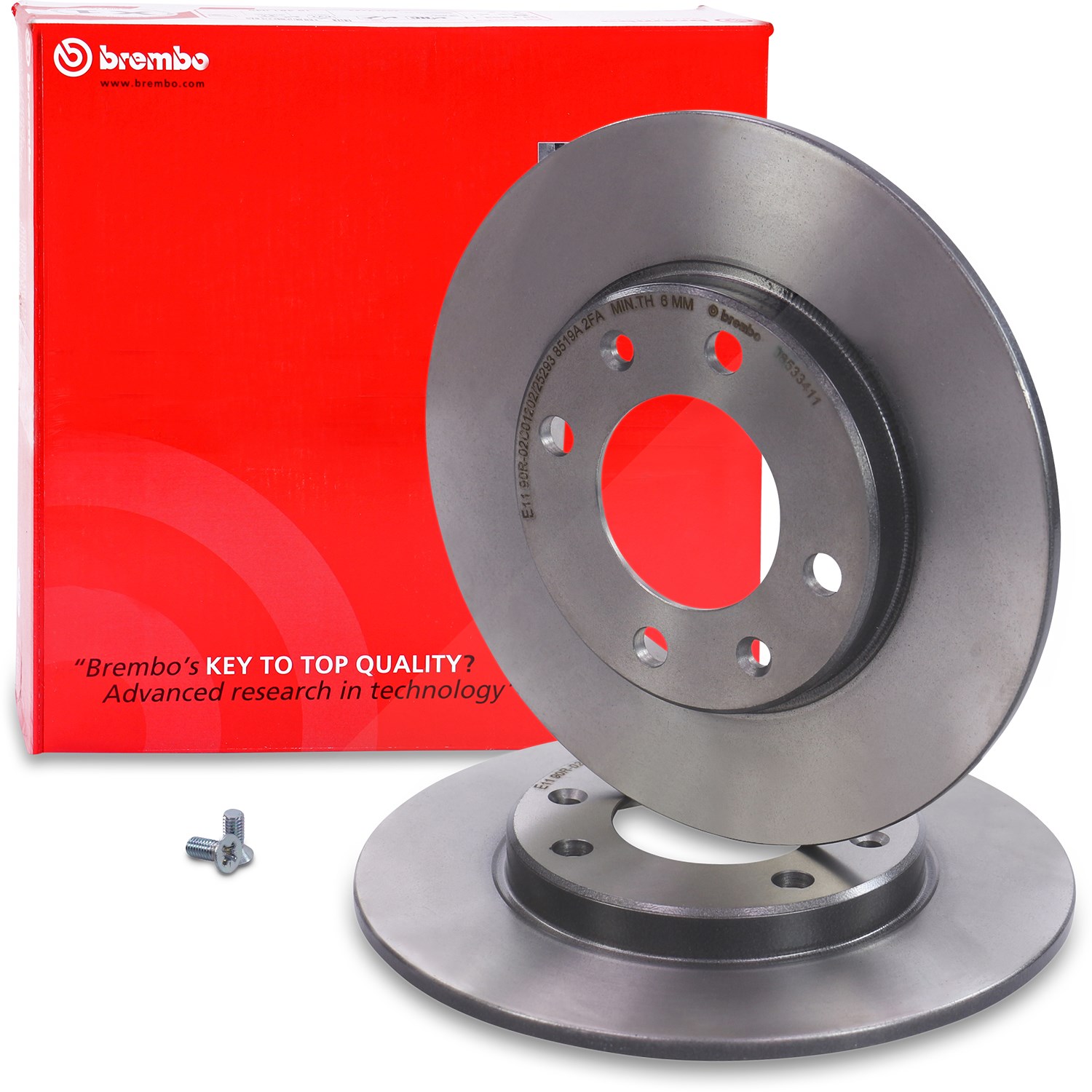 Brembo Bremsscheibe voll hinten [Hersteller-Nr. 08.5334.11] für Citroën, Peugeot