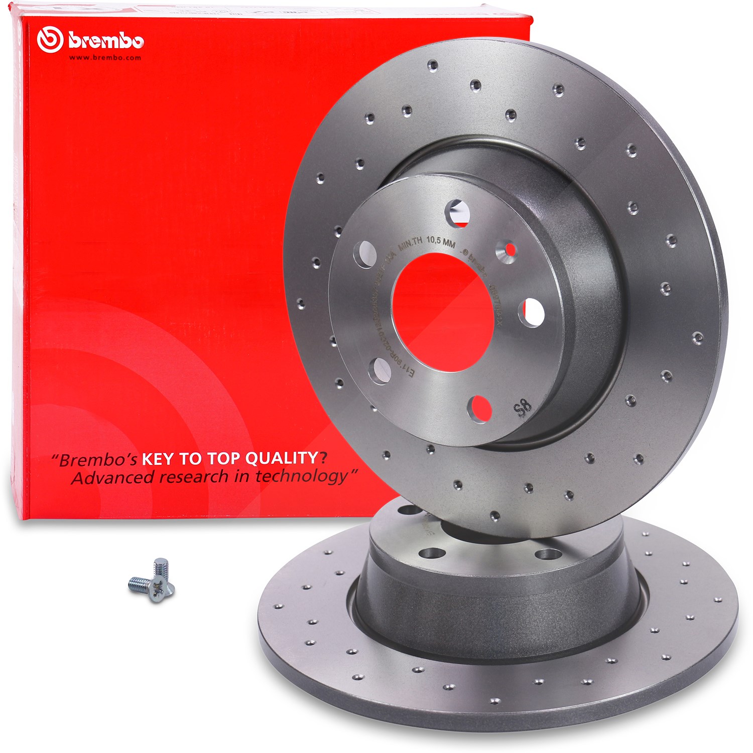 Brembo Bremsscheibe gelocht voll hinten [Hersteller-Nr. 08.9769.1X] für Audi