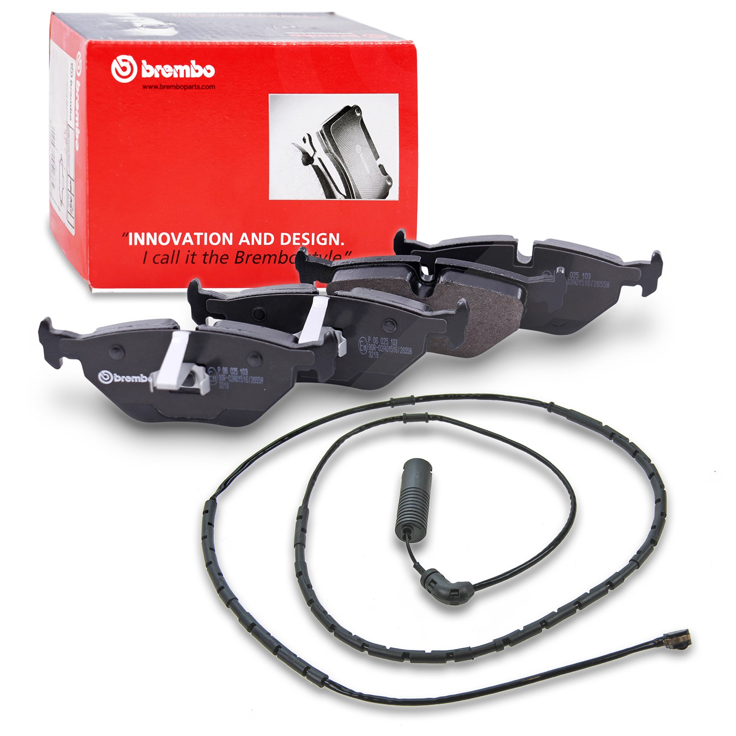 Brembo Bremsbelagsatz +Verschleißwarnkontakt hinten [Hersteller-Nr. 40437105] für BMW