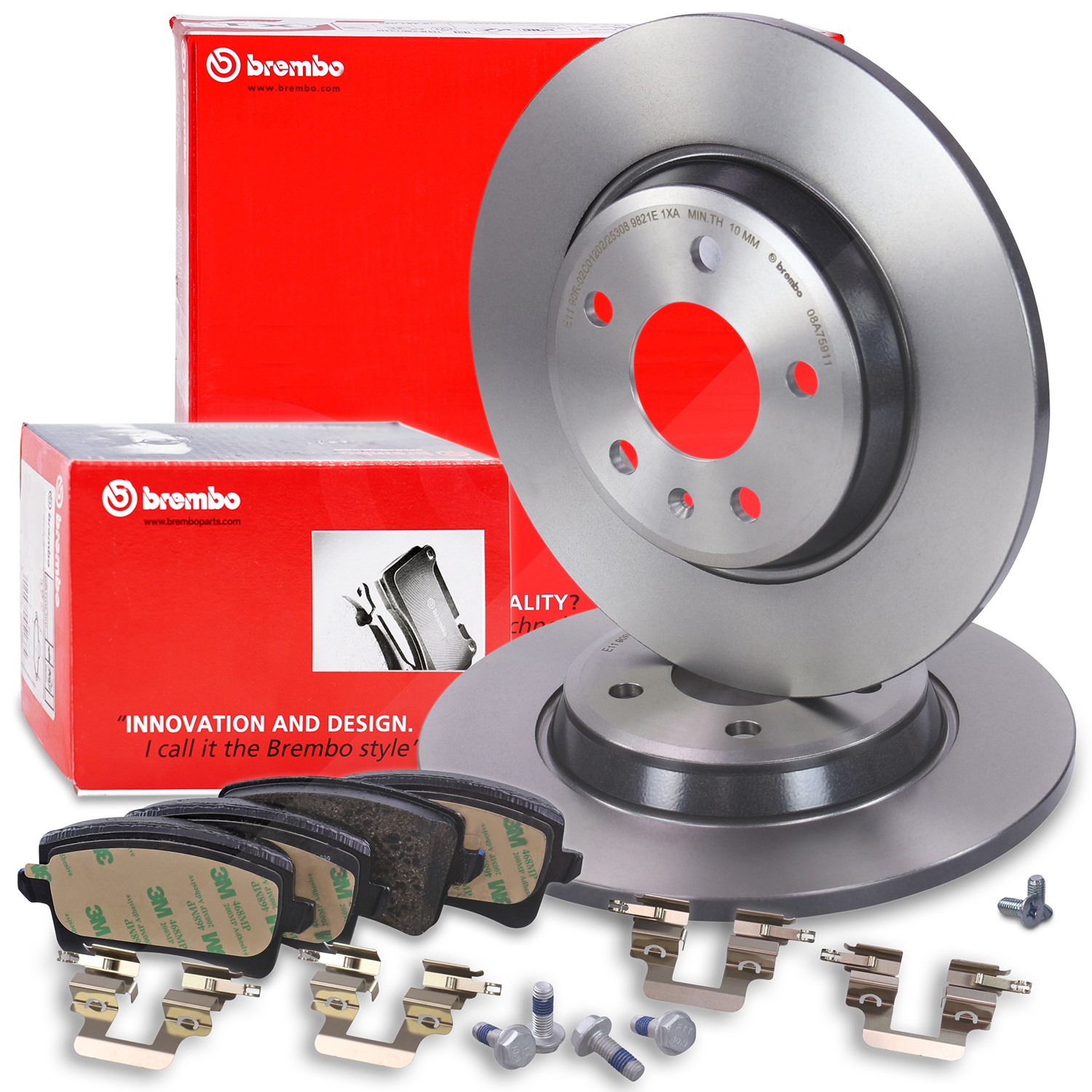 Brembo Bremsscheiben +Bremsbeläge hinten [Hersteller-Nr. 40436483] für Audi