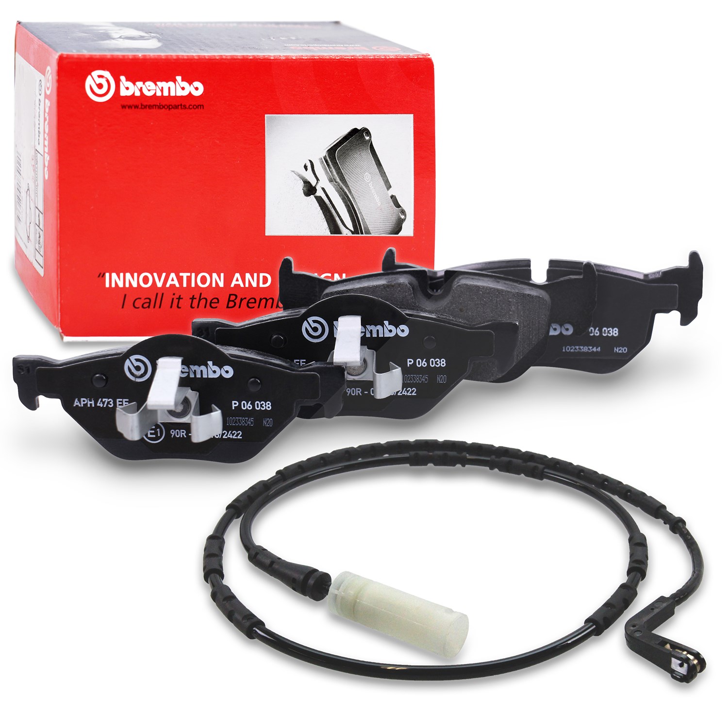 Brembo Bremsbelagsatz +Warnkontakt hinten [Hersteller-Nr. 40438490] für BMW