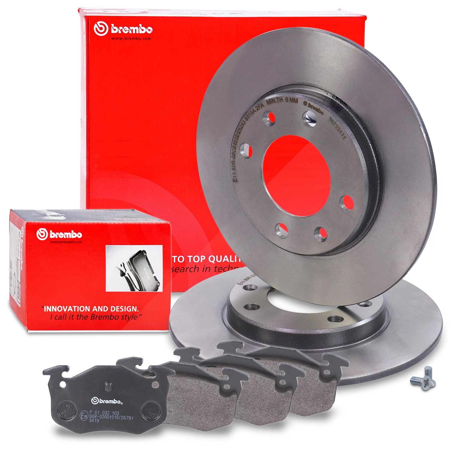 Brembo Bremsscheiben +Bremsbeläge hinten [Hersteller-Nr. 40435279] für Peugeot
