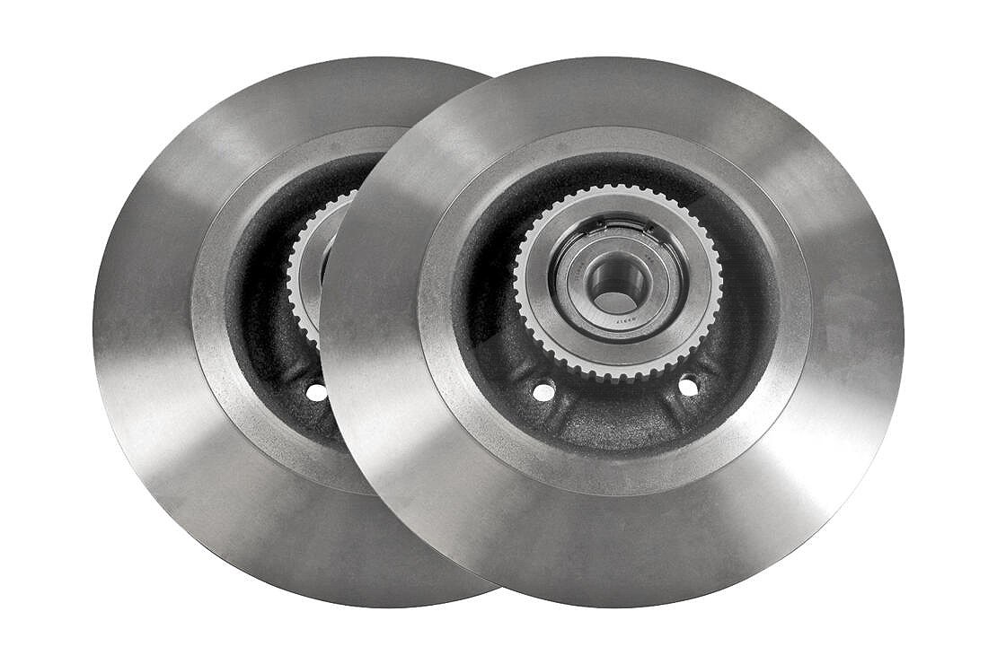 Vaico 1x Bremsscheibe Hinterachse mit ABS-Ring+Lager [Hersteller-Nr. V46-40007] für Renault
