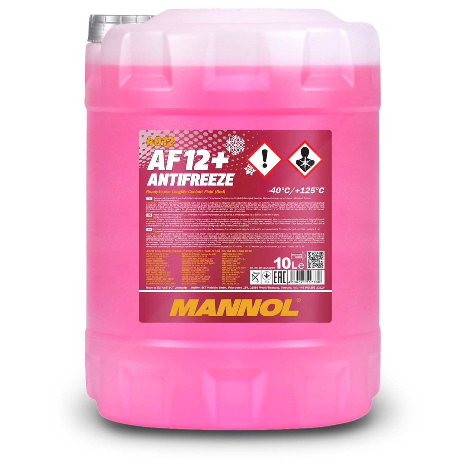 Mannol 10 L Antifreeze AF12+ (-40) Longlife Kühlerfrostschutzmittel [Hersteller-Nr. MN4012-10]