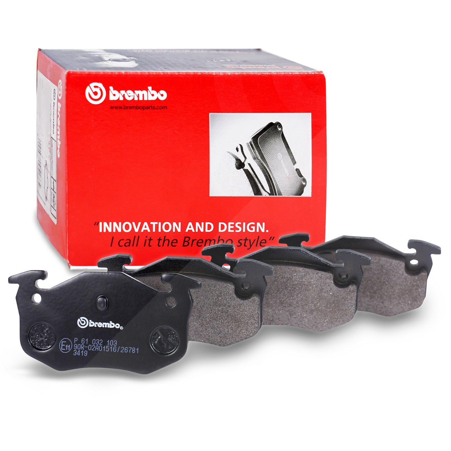 Brembo Bremsbelagsatz hinten [Hersteller-Nr. P61032] für Renault, Peugeot, Citroën
