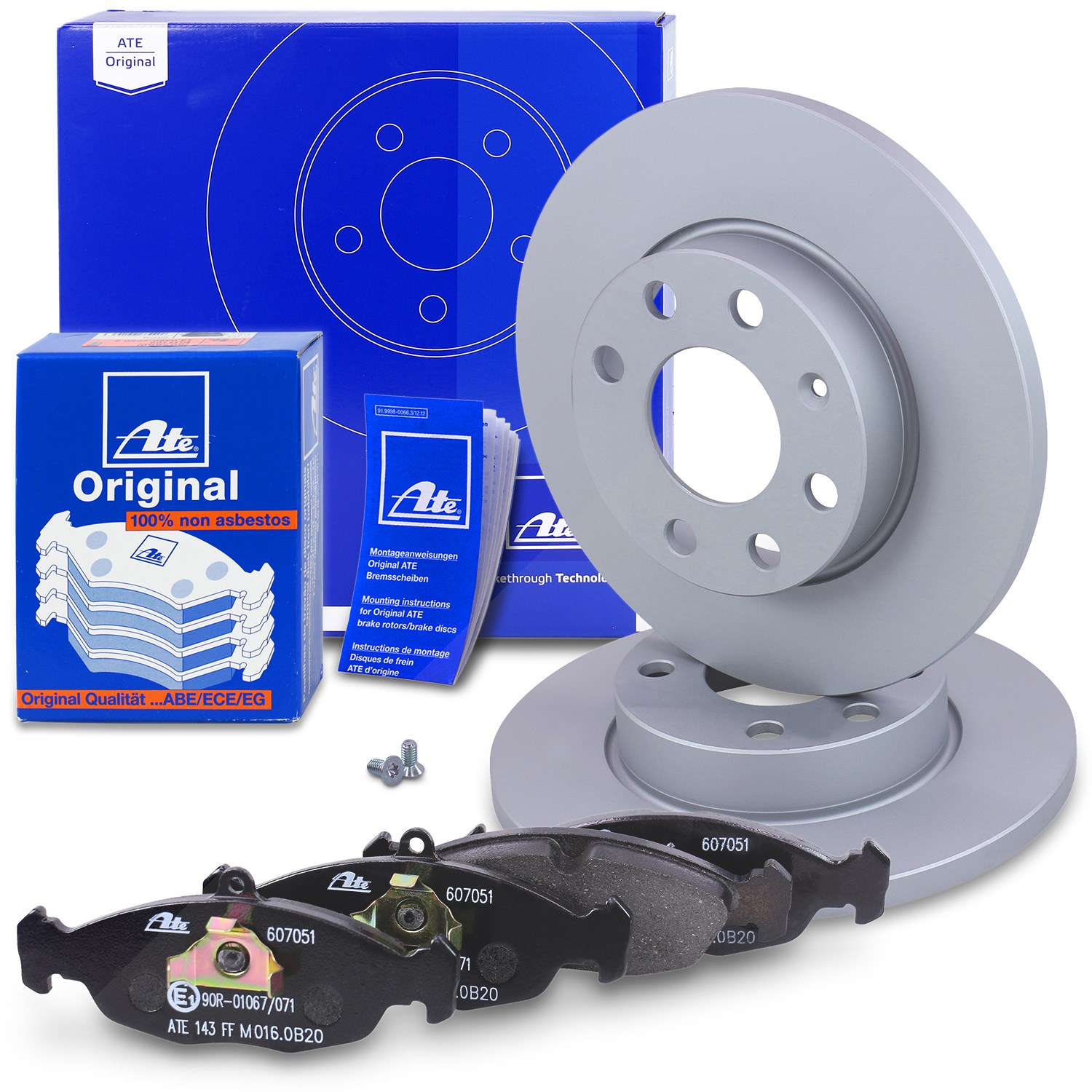 Ate Bremsscheiben voll +Bremsbeläge vorne [Hersteller-Nr. 10696217] für Opel, Vauxhall