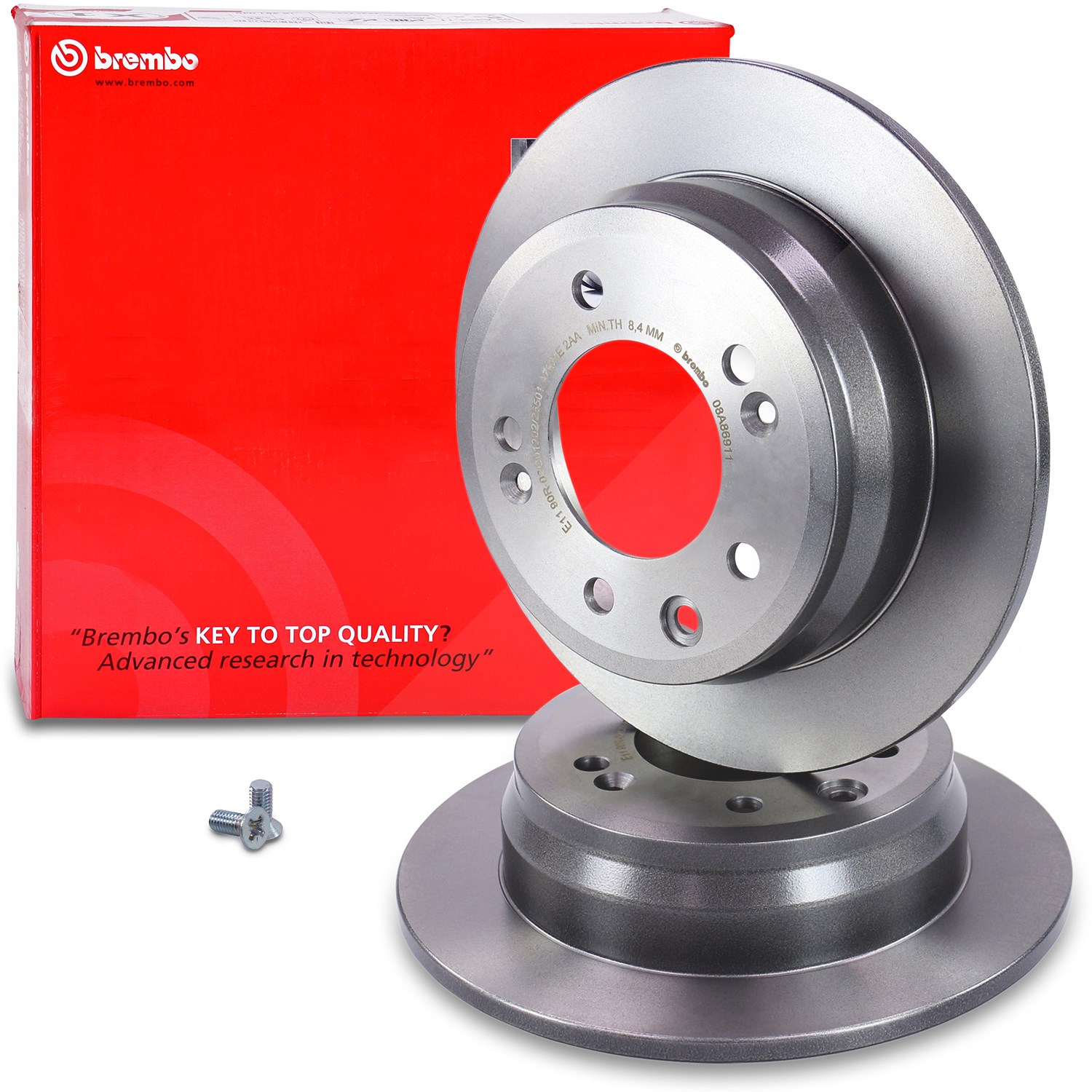 Brembo Bremsscheibe voll hinten [Hersteller-Nr. 08.A869.11] für Kia, Hyundai