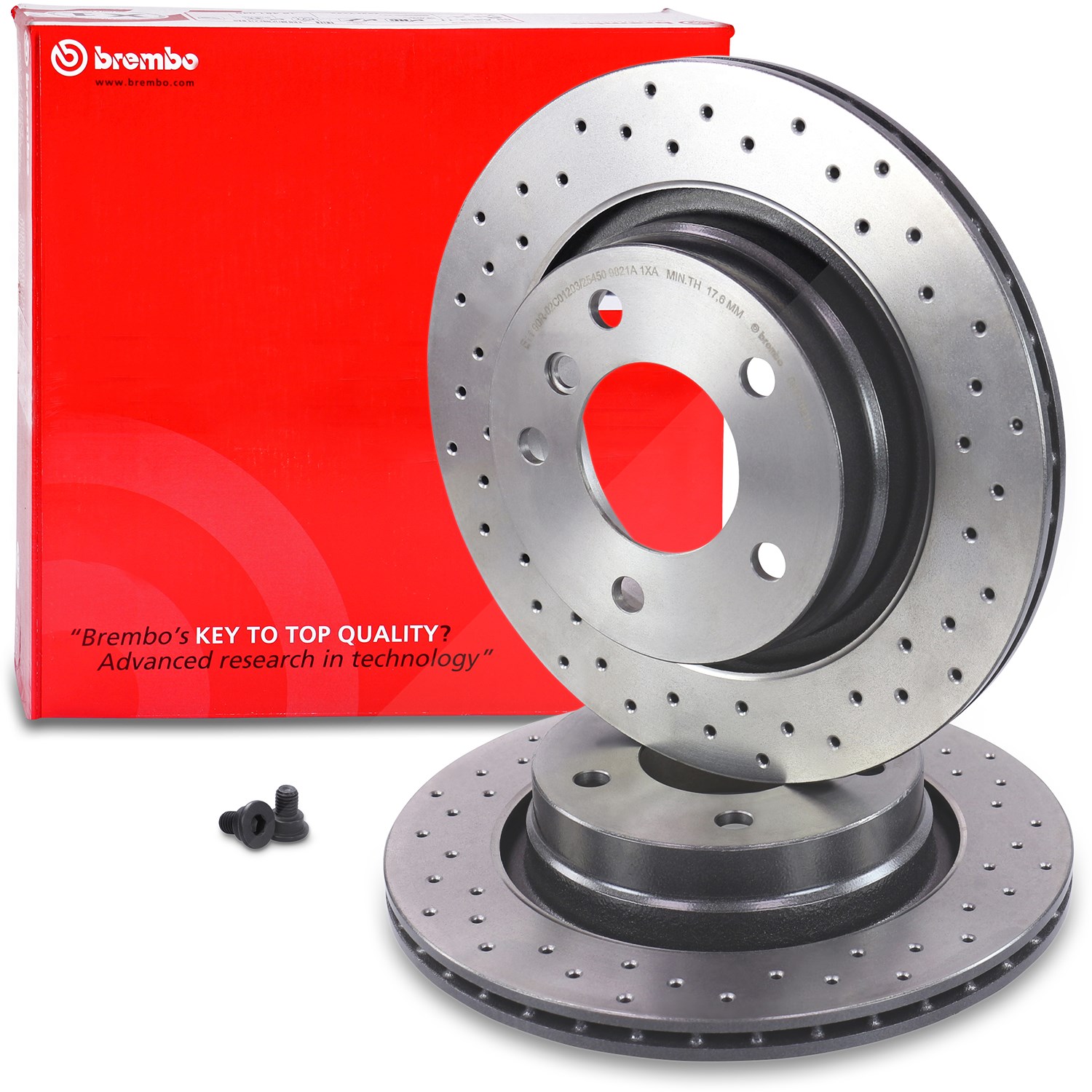 Brembo Bremsscheibe belüftet hinten [Hersteller-Nr. 09.7702.1X] für BMW