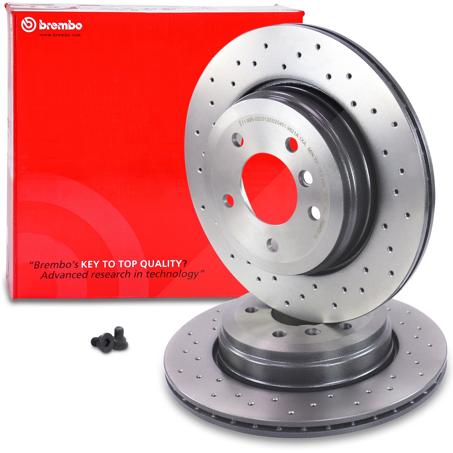 Brembo Sport-Bremsscheibe belüftet hinten [Hersteller-Nr. 09.9425.1X] für BMW