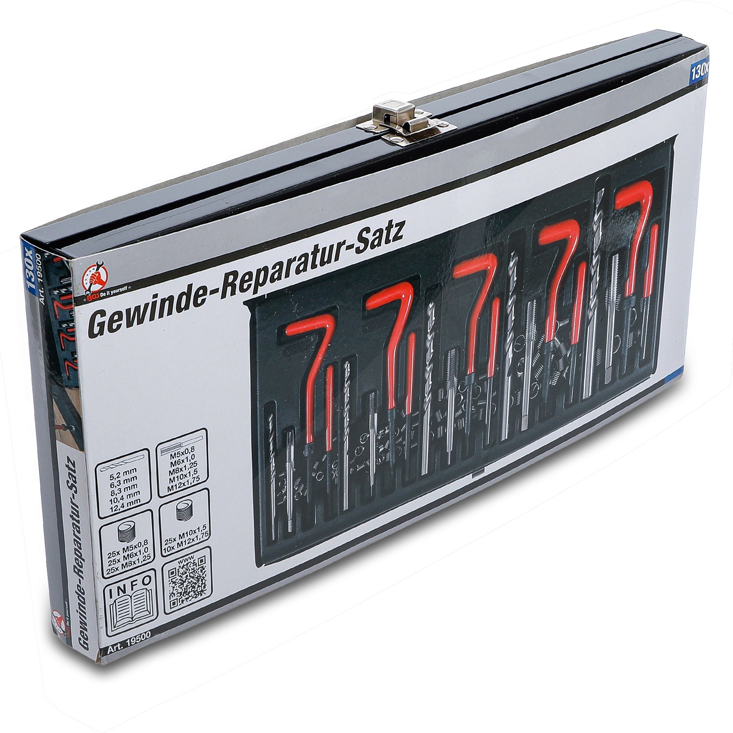 Bgs Do It Yourself Gewinde-Reparatursatz, M5-M12, 130 tlg. [Hersteller-Nr. 19500]