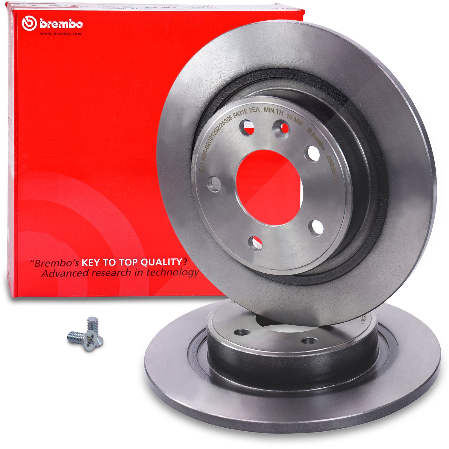 Brembo Bremsscheibe Hinterachse Voll [Hersteller-Nr. 08.B351.11] für Vauxhall, Opel, Chevrolet
