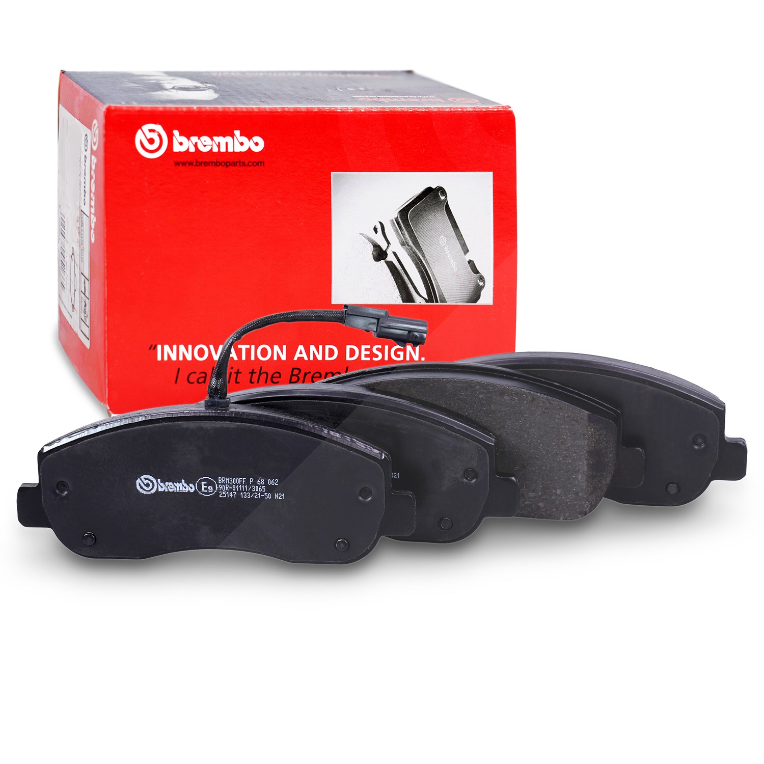 Brembo Bremsbelagsatz mit Warnkontakt vorne [Hersteller-Nr. P68062] für Vauxhall, Renault, Opel, Nissan