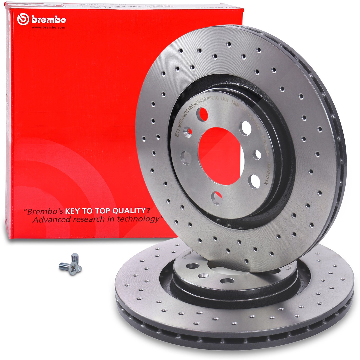 Brembo Bremsscheibe belüftet gelocht voorne [Hersteller-Nr. 09.7012.1X] für Seat, VW, Skoda, Audi