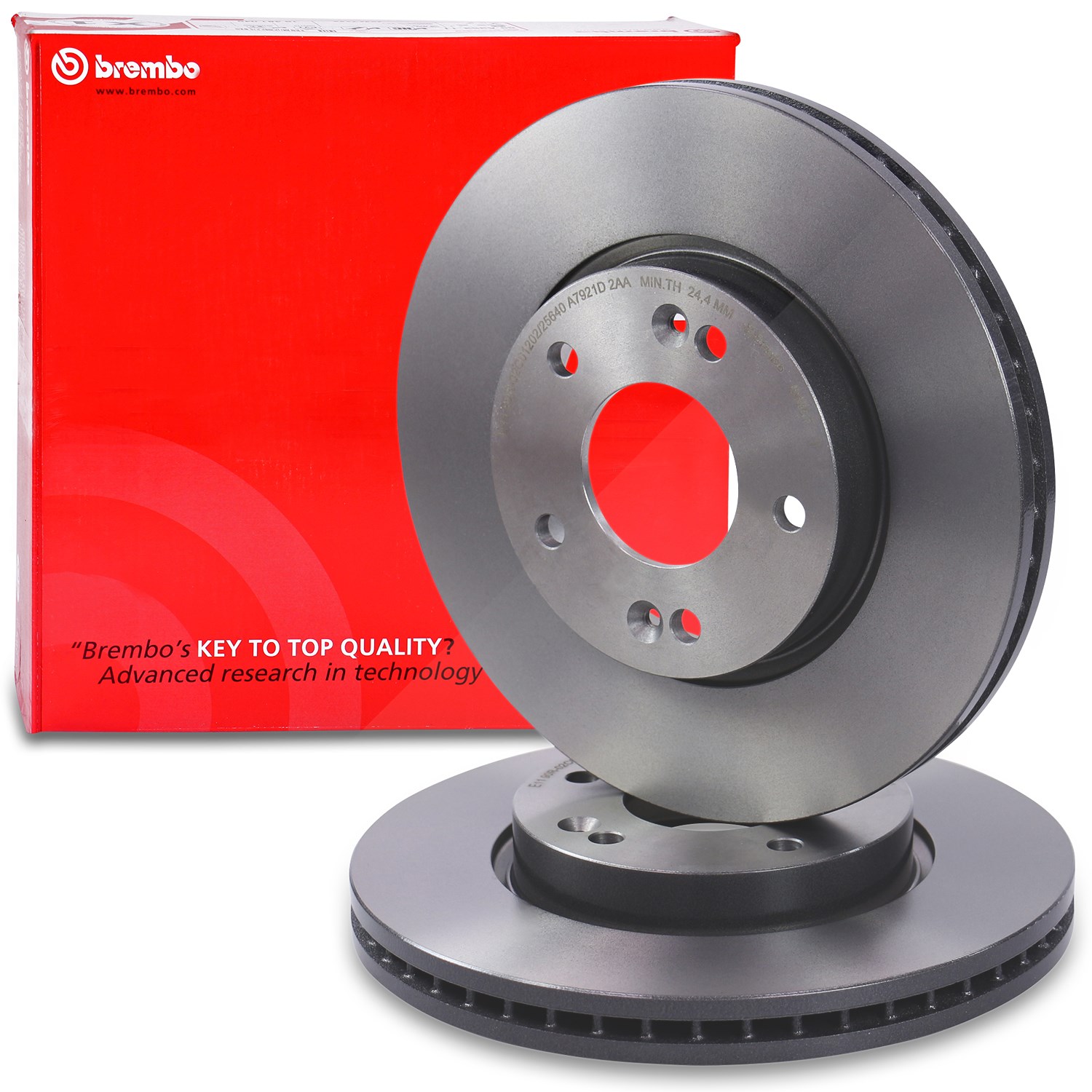Brembo Bremsscheibe belüftet vorne [Hersteller-Nr. 09.9574.41] für Hyundai, Kia