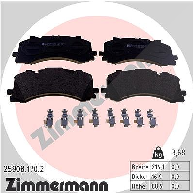 Zimmermann Bremsbelagsatz, Scheibenbremse [Hersteller-Nr. 25908.170.2] für VW, Audi
