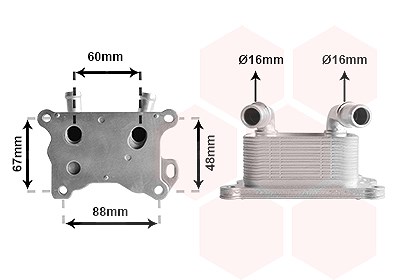 Van Wezel Ölkühler, Motoröl [Hersteller-Nr. 43013702] für Renault, Mercedes-Benz, Nissan, Dacia, Smart