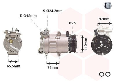 Van Wezel Kompressor, Klimaanlage [Hersteller-Nr. 1801K001] für Ford