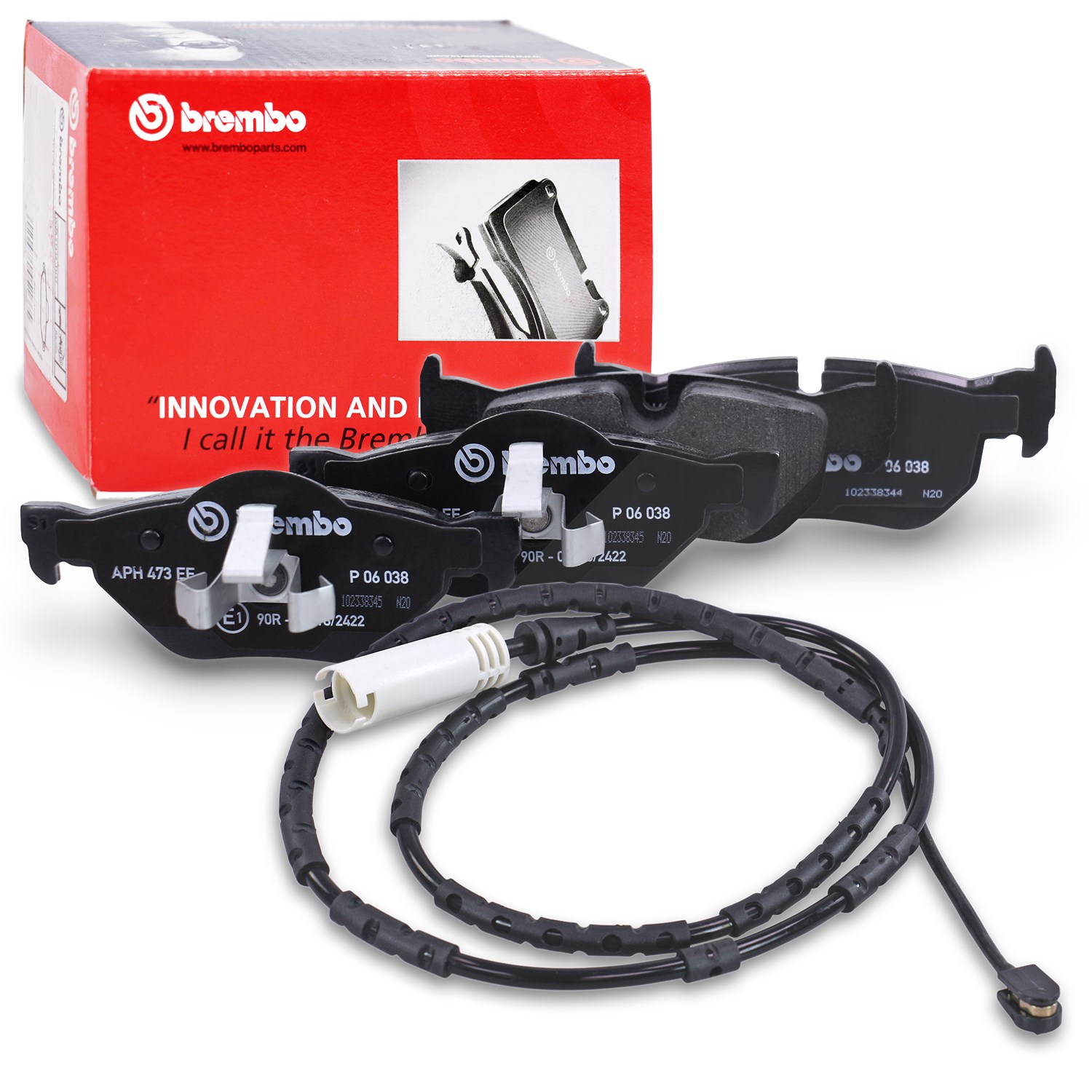 Brembo Bremsbelagsatz +Warnkontakt Hinterachse [Hersteller-Nr. 40438484] für BMW