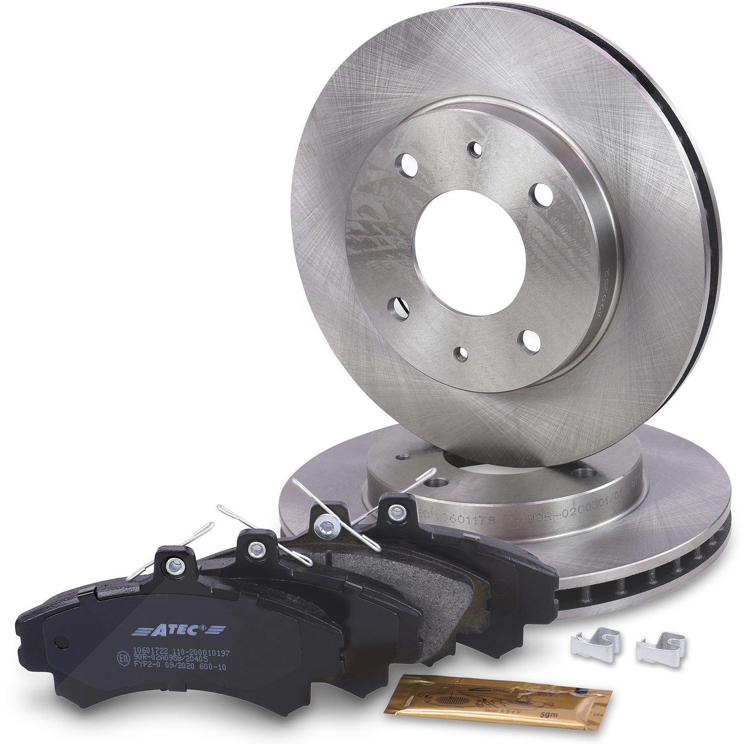 Bestprice Satz Bremsscheiben + Bremsbeläge Vorderachse [Hersteller-Nr. 10601732] für Volvo, Mitsubishi