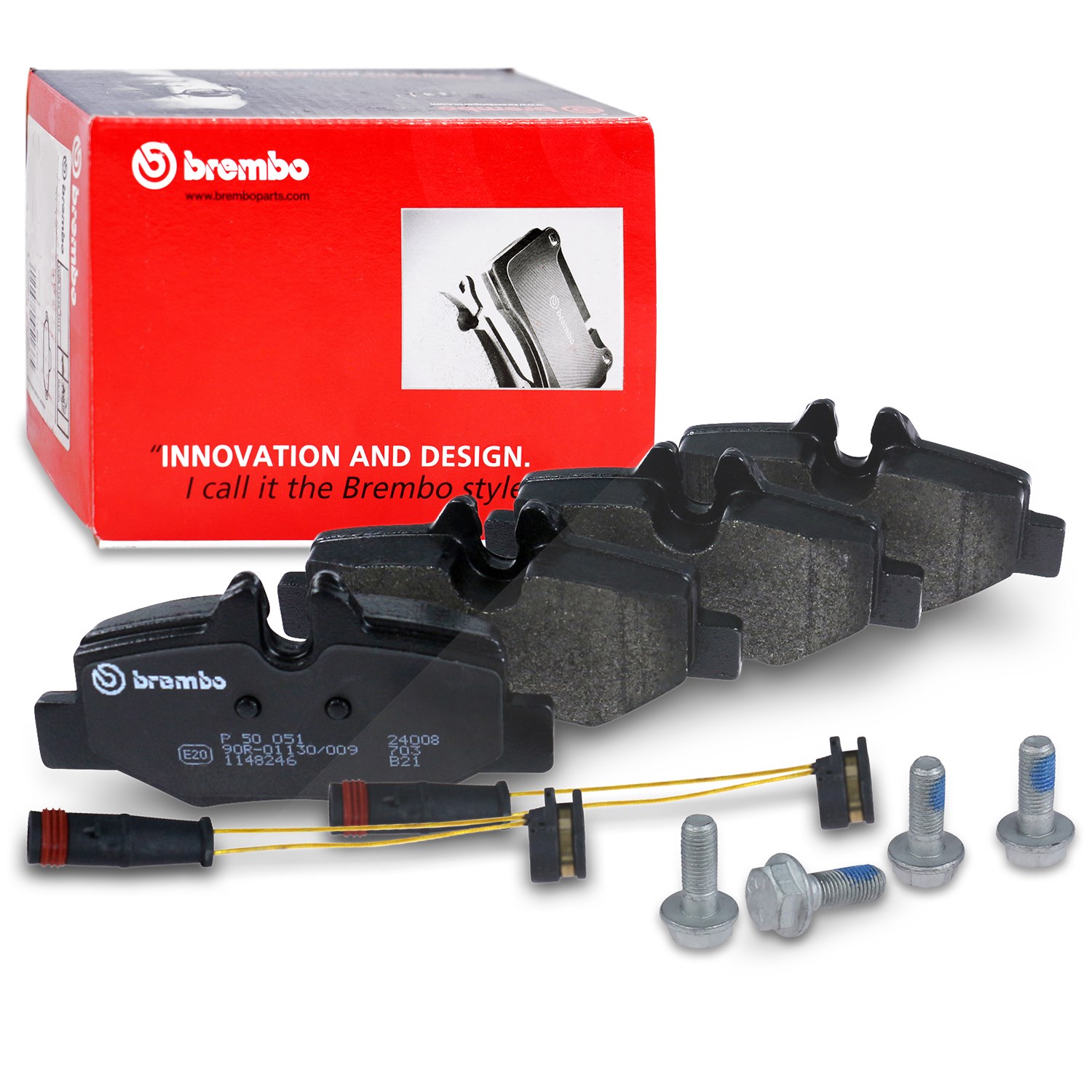 Brembo Bremsbelagsatz mit Warnkontakte hinten [Hersteller-Nr. P50051] für Mercedes-Benz